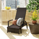 Outsunny PE Rattan Sun Lounger with 4-Level Adjustable Backrest