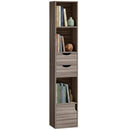 HOMCOM Bookcase with Drawers Adjustable Shelf 158 cm Grey
