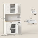 HOMCOM 175cm Tall Kitchen Pantry, Kitchen Cabinet w/ Drawers, Shelves, White