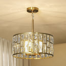 HOMCOM Modern Flush Mount Ceiling Light, Crystal Chandelier For Living Room