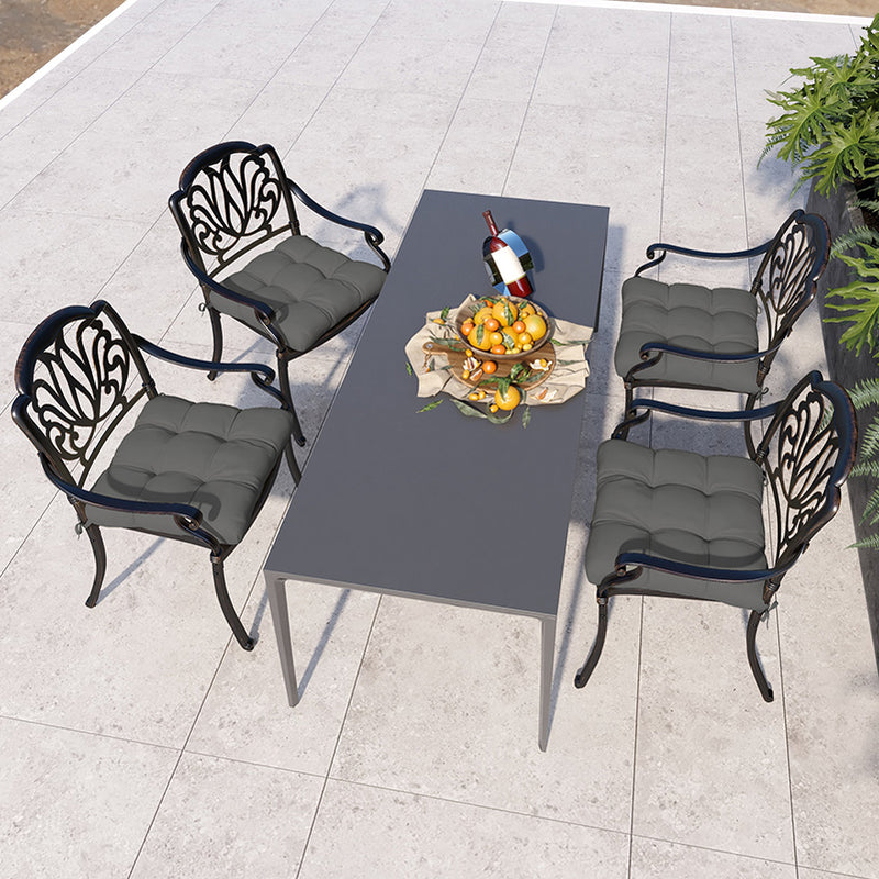 Outsunny Set of 4 Outdoor Seat Cushion with Ties, for Garden Furniture, Grey