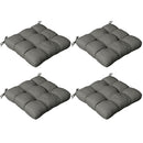 Outsunny Set of 4 Outdoor Seat Cushion with Ties, for Garden Furniture, Grey