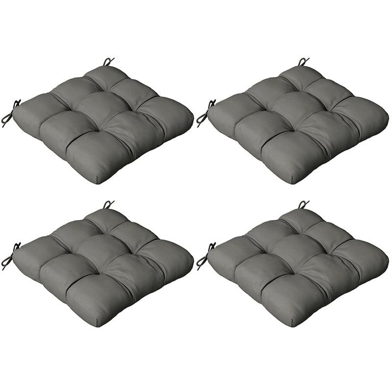 Outsunny Set of 4 Outdoor Seat Cushion with Ties, for Garden Furniture, Grey