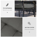 Outsunny Set of 4 Outdoor Seat Cushion with Ties, for Garden Furniture, Grey