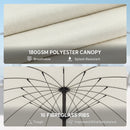 Outsunny 2m Shanghai Garden Parasol Umbrella, Outdoor Sun Shade, Cream White