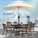 Outsunny 2m Shanghai Garden Parasol Umbrella, Outdoor Sun Shade, Cream White