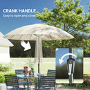 Outsunny 2m Shanghai Garden Parasol Umbrella, Outdoor Sun Shade, Cream White
