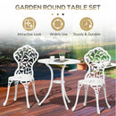 Outsunny Aluminium Bistro Set Garden Coffee Table Chair Outdoor Dining Set White