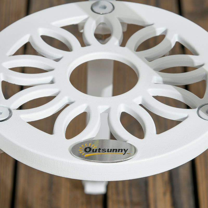Outsunny Aluminium Bistro Set Garden Coffee Table Chair Outdoor Dining Set White