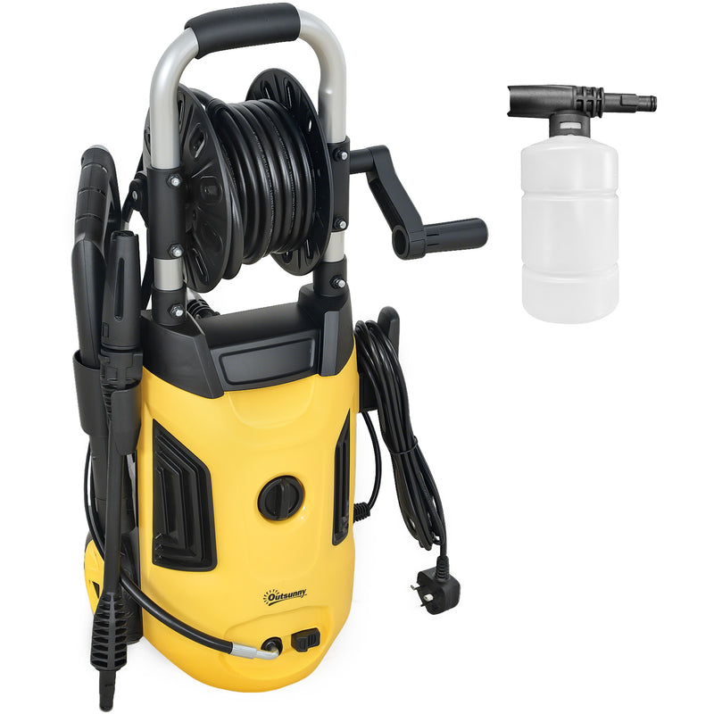 Outsunny 1800W Power Washer 150 Bar Pressure 6M Hose And Hose Reel