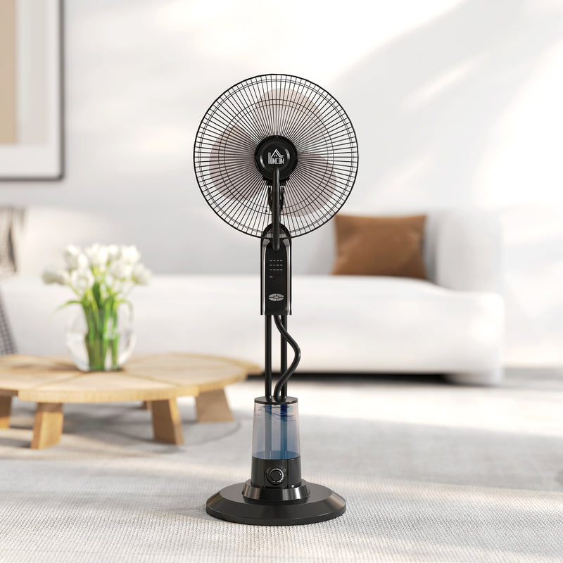HOMCOM Spray Misting Fan, Pedestal Fan w/ Oscillation, Tilt, 120 cm