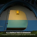 Outsunny 3000mm Waterproof Camping Tent w/ Porch & Sewn in Groundsheet, Blue