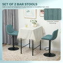 HOMCOM Bar Stools Set Of 2, Modern Armless Bar Chairs