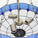 HOMCOM Ceiling Light, Vintage Tiffany Style Chandelier With 3 E27 Sockets