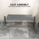 Outsunny Wooden Garden Bench, 2 Seater Slatted Outdoor Bench, Grey