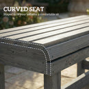 Outsunny Wooden Garden Bench, 2 Seater Slatted Outdoor Bench, Grey