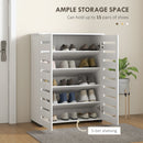 HOMCOM Shoe Storage Cabinet with Slatted Doors for 15 Pairs of Shoes White