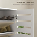 HOMCOM Shoe Storage Cabinet with Slatted Doors for 15 Pairs of Shoes White