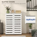 HOMCOM Shoe Storage Cabinet with Slatted Doors for 15 Pairs of Shoes White