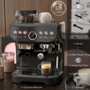 HOMCOM Espresso Machine, Bean Grinder & Steam Wand, 15 Bar Pressure, Black