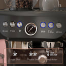 HOMCOM Espresso Machine, Bean Grinder & Steam Wand, 15 Bar Pressure, Black