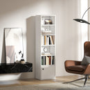HOMCOM Tall Bookcase, 6-Tier Bookshelf with 3 Adjustable Shelves, White