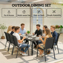 Outsunny 9 Pieces Patio Dining Set With Stackable Chairs, Black