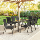 Outsunny 9 Pieces Patio Dining Set With Stackable Chairs, Black