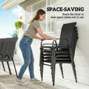Outsunny 9 Pieces Patio Dining Set With Stackable Chairs, Black