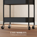 HOMCOM 3 Tier Rolling Utility Cart with 3 Mesh Basket