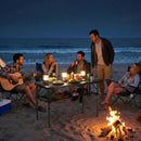 Outsunny 3ft Folding Camping Table, Picnic Table with Storage Layer, Black
