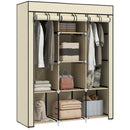 HOMCOM Fabric Portable Wardrobe with 8 Shelves 2 Hanging Rails