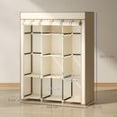 HOMCOM Fabric Portable Wardrobe with 8 Shelves 2 Hanging Rails