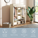 HOMCOM Fabric Portable Wardrobe with 8 Shelves 2 Hanging Rails