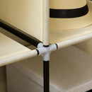HOMCOM Fabric Portable Wardrobe with 8 Shelves 2 Hanging Rails