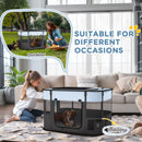 PawHut Portable Dog Pen for Puppies, Rabbits, Kittens, Guinea Pigs - Grey