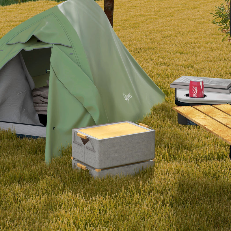 Outsunny Double Layer Camping Tent For 1-2 Man, 2000mm Waterproof - Orange/Green