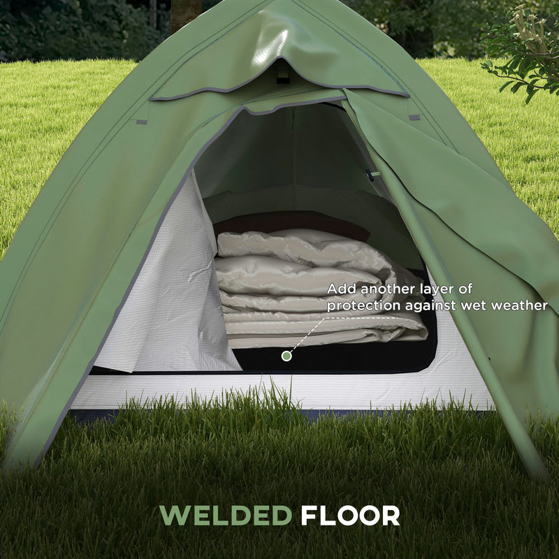 Outsunny Double Layer Camping Tent For 1-2 Man, 2000mm Waterproof - Orange/Green