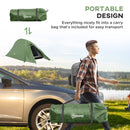Outsunny Double Layer Camping Tent For 1-2 Man, 2000mm Waterproof - Orange/Green