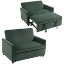 HOMCOM 2 Seater Sofa Bed, 3-in-1 Velvet Pull Out Sleeper Sofa, Dark Green