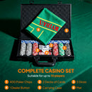 SPORTNOW 400-Piece Poker Chips Set, Texas Holdem Poker Set With Case, Mat