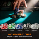 SPORTNOW 400-Piece Poker Chips Set, Texas Holdem Poker Set With Case, Mat