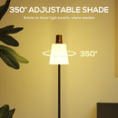 HOMCOM Standing Lamp With Rotatable Head, Modern Floor Lamp, Black