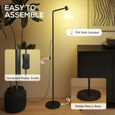 HOMCOM Standing Lamp With Rotatable Head, Modern Floor Lamp, Black