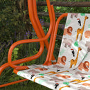 AIYAPLAY Kids Porch Swing with Seat Belts, Adjustable Canopy, Orange