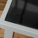 Outsunny 7 Piece Garden Dining Set, Steel Outdoor Table and Chairs, Black