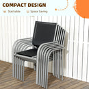 Outsunny 7 Piece Garden Dining Set, Steel Outdoor Table and Chairs, Black