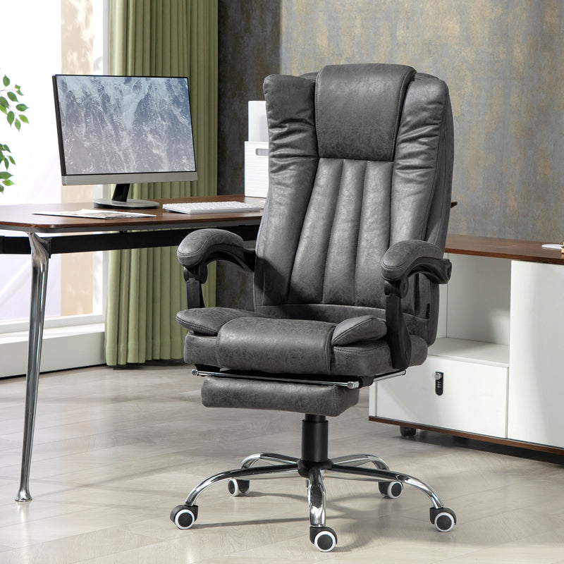 Vinsetto 6-Point Vibrating Heat Massage Chair W/ Microfibre Upholstery - Dark Brown/Light Brown/Charcoal Grey/Cream
