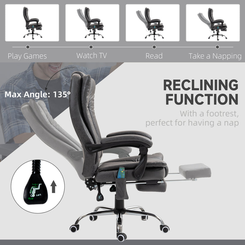 Vinsetto 6-Point Vibrating Heat Massage Chair W/ Microfibre Upholstery - Dark Brown/Light Brown/Charcoal Grey/Cream