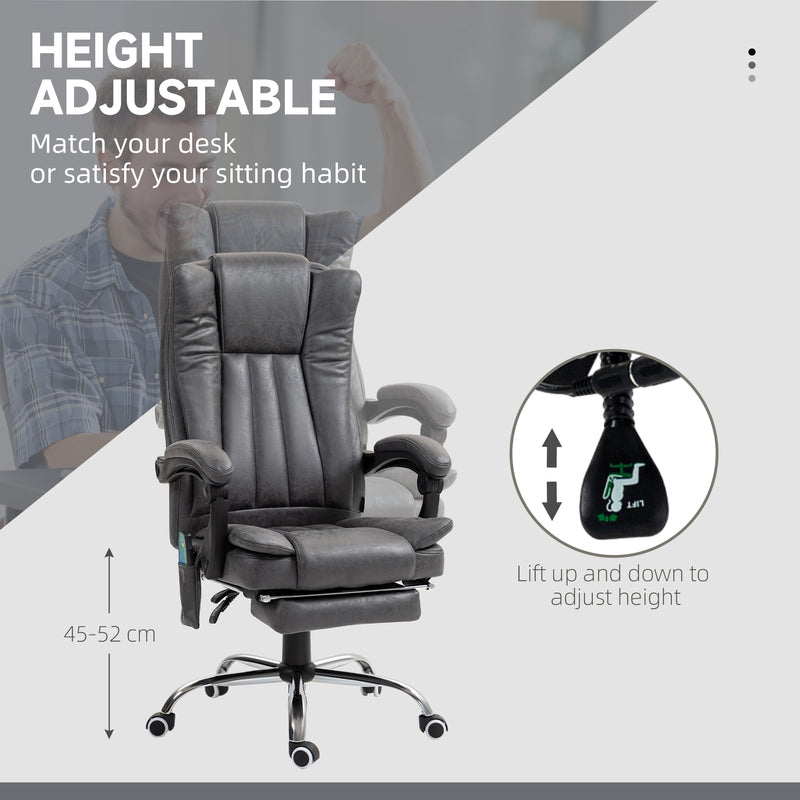 Vinsetto 6-Point Vibrating Heat Massage Chair W/ Microfibre Upholstery - Dark Brown/Light Brown/Charcoal Grey/Cream